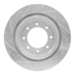Nissan NV2500 Brake Rotor (1) - Rear Right - R1 Concepts - Drilled & Slotted - Silver - `12-`21